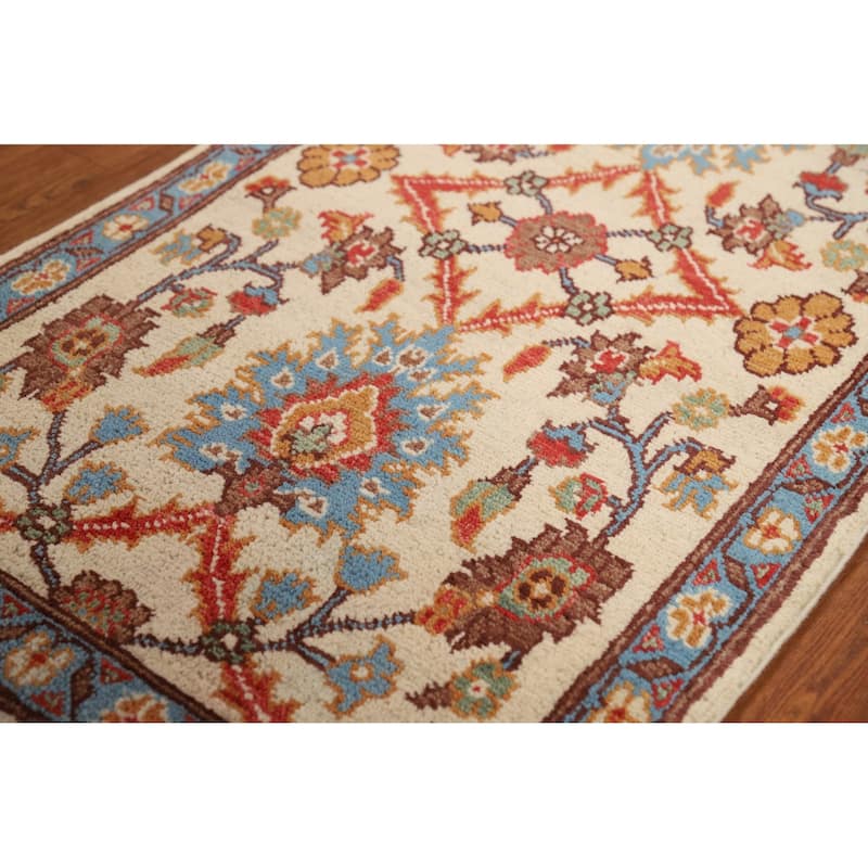 Floral Kazak Oriental Foyer Rug Hand-Knotted Wool Carpet - 2'0"x 3'0"