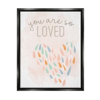 Stupell You Are So Loved Fun Heart Shape Framed Floater Canvas Wall Art ...