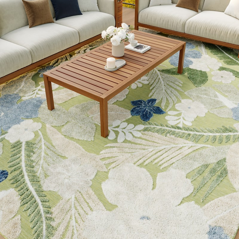 Nourison Suncoast Indoor/Outdoor Floral Area Rug.