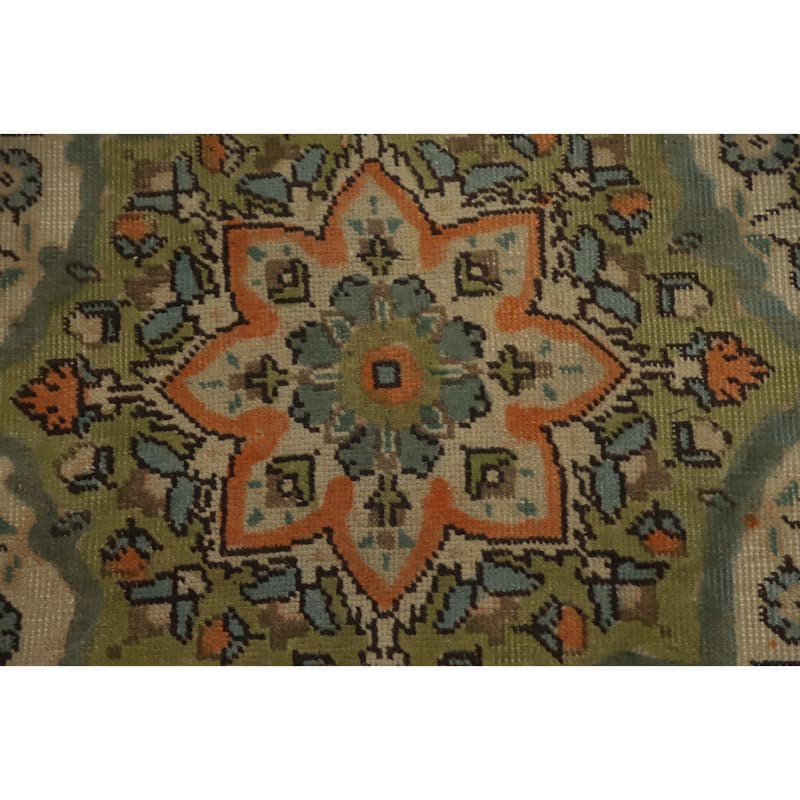 Hand Knotted Oriental 100% Wool Carpet Traditional Floral Oranges & Rust Tabriz Area Rug - 12' 7'' X 9' 6''