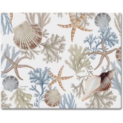 Beyond The Shore 3mm Heat Tolerant Tempered Glass Cutting Board 15” x 12” Manufactured in the USA Dishwasher Safe