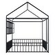 preview thumbnail 23 of 34, Superior Quality Metal House Bed Frame with Convenient Storage Space, Fence and Shelves, Full Size