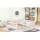 preview thumbnail 6 of 4, Full Size Wood Upholstered Platform Bed with Guardrail and Pillow