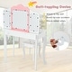 preview thumbnail 10 of 18, Gymax Kids Vanity Princess Makeup Dressing Table Chair Set W/ - See Details
