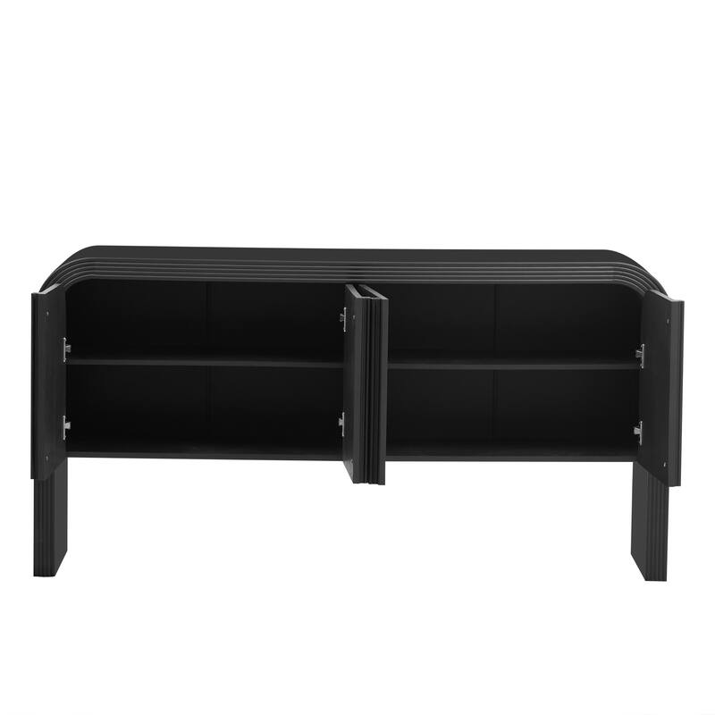Striped Storage Sideboard with 4 Doors