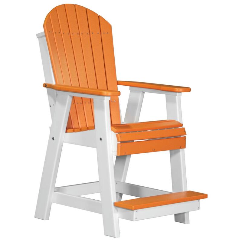 Poly Lumber Adirondack Balcony Chair - Tangerine & White