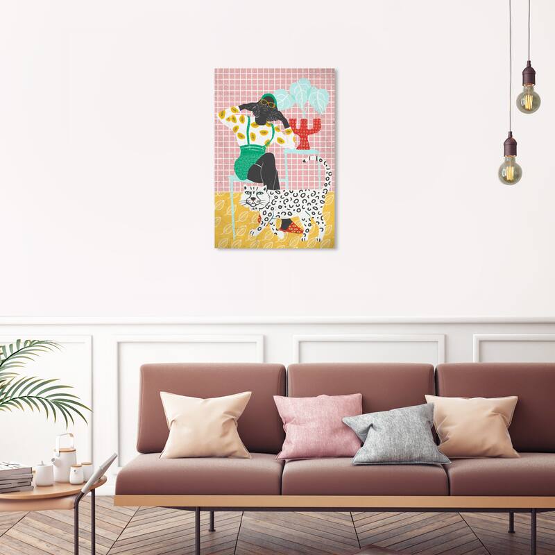 Wynwood Studio Canvas Fashion and Glam Style and Spots Pink and Mustard Modern & Contemporary Wall Art Canvas Print - 30 x 20