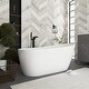 preview thumbnail 4 of 11, Acrylic Freestanding Flatbottom Soaking Bathtub in White