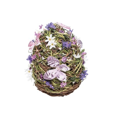 Large Lavender Egg Easter Figurine
