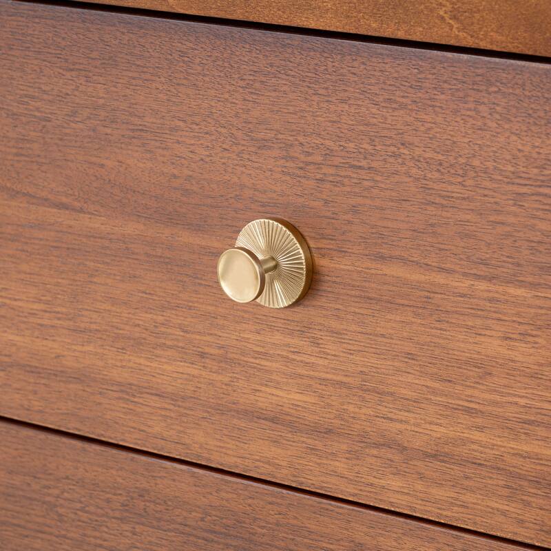 Furniture of America Forma Mid-Century Modern 6-Piece Walnut Solid Wood Platform Bedroom Set