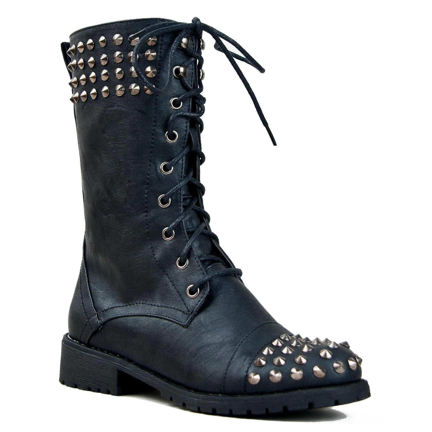 studded military boots