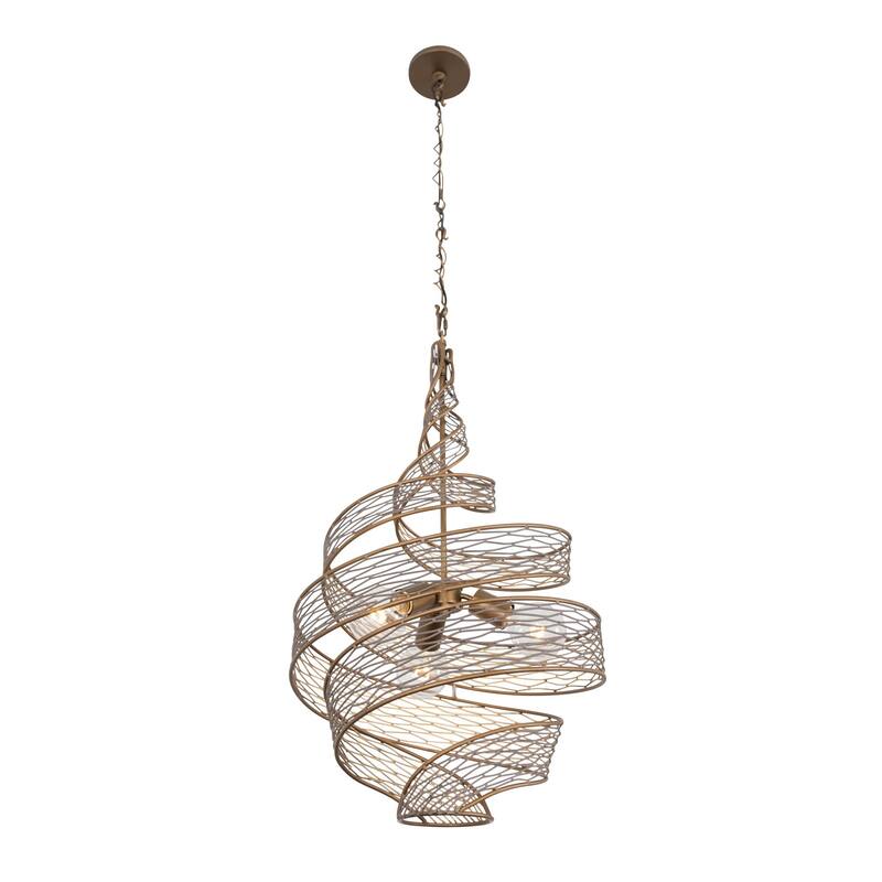Flow Hand-Crafted Recycled Steel 3-Light Pendant