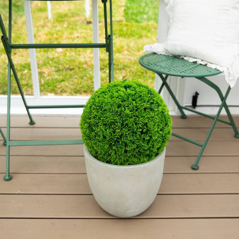 16-in UV Resistant Artificial Mediterranean Cypress Topiary Plant - Green