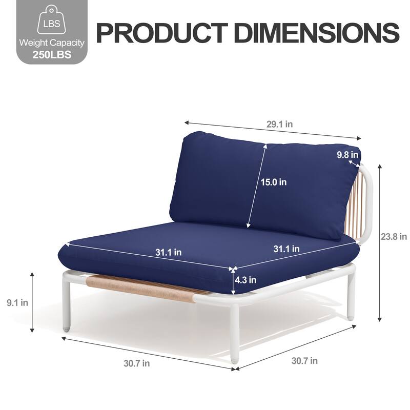 Pellebant Outdoor Sectional Sofa Patio Conversation Seating Set