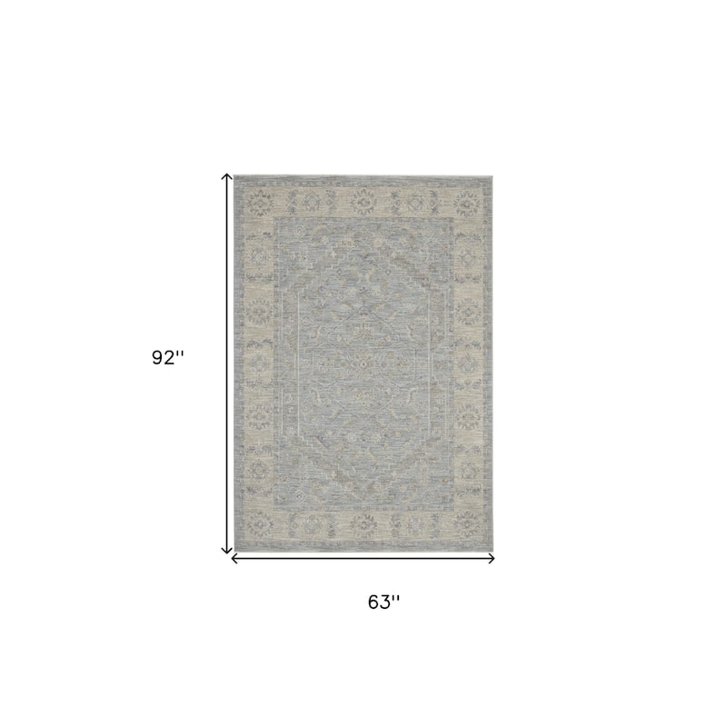 Power Loomed Floral Traditional Area Rug - 92' X '63' X '0.5