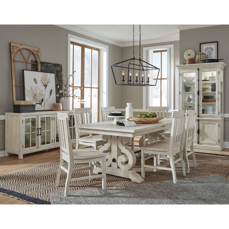 Magnussen Home Bronwyn Alabaster And Toasted Nutmeg Extendable Rectangular Dining Table - 40''W x 80''D x 30''H