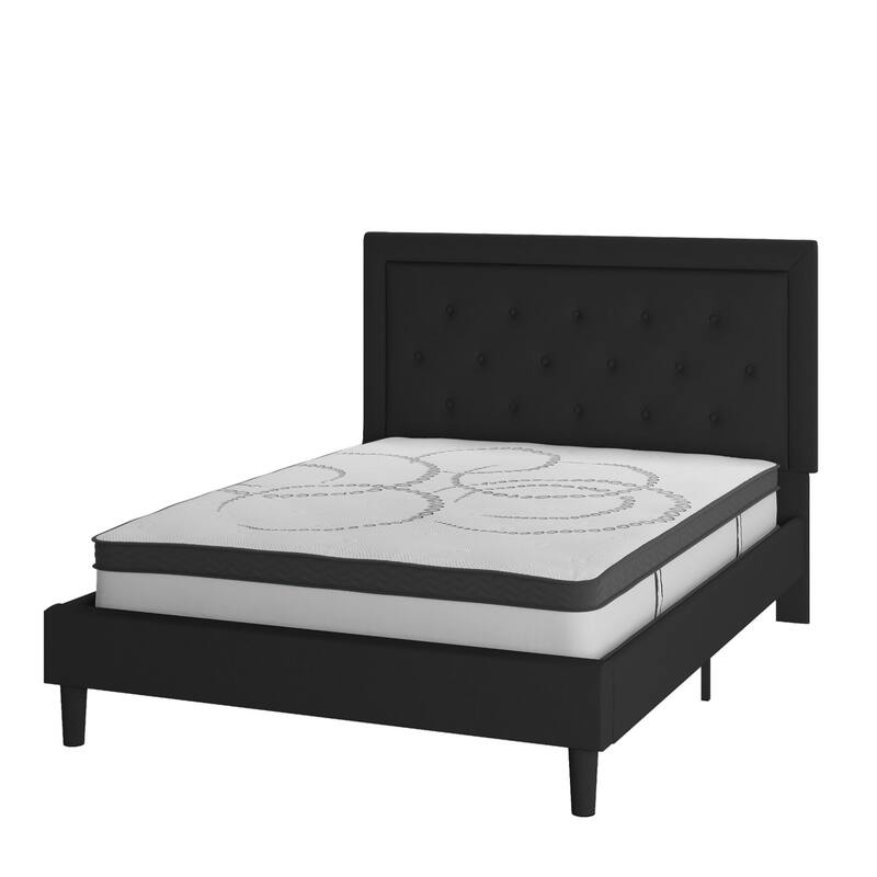 Tufted Platform Bed with 10in. Pocket Spring Mattress