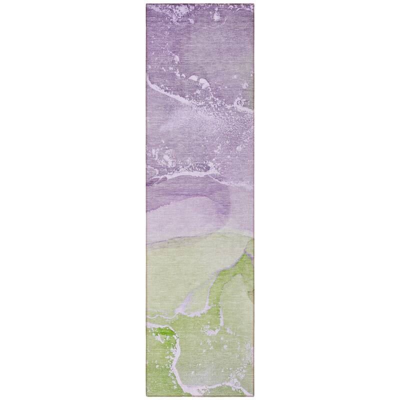 Almisi Contemporary Abstract Weather Resistant Blended Style Outdoor Rug