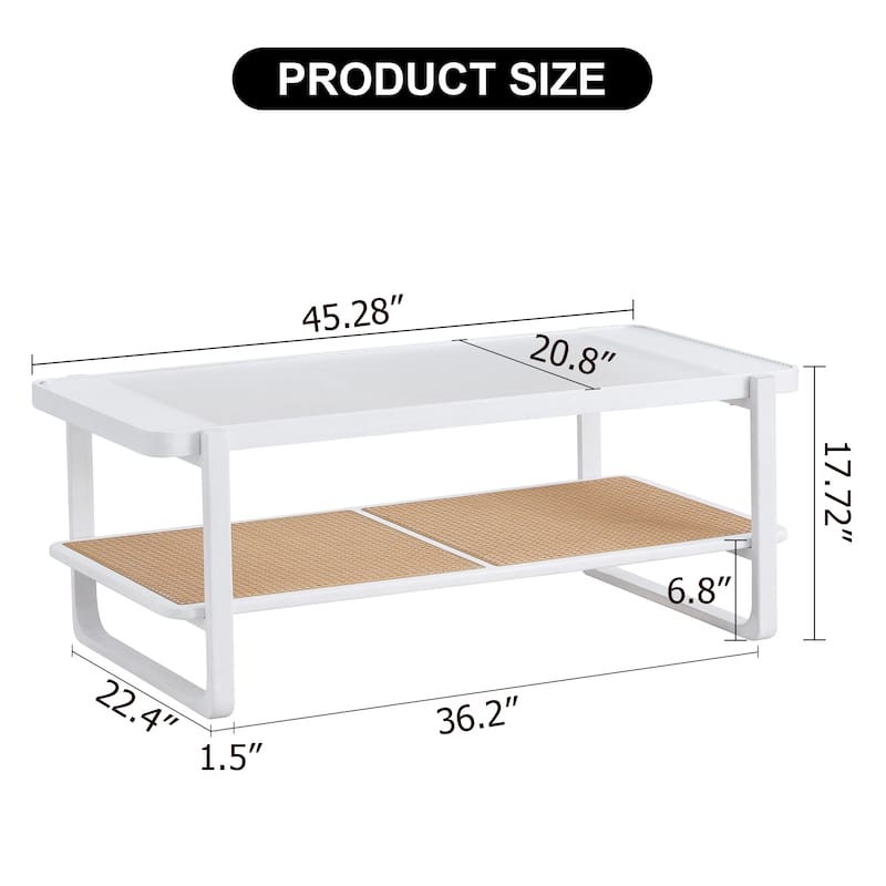 Modern minimalist coffee table - White - Glass