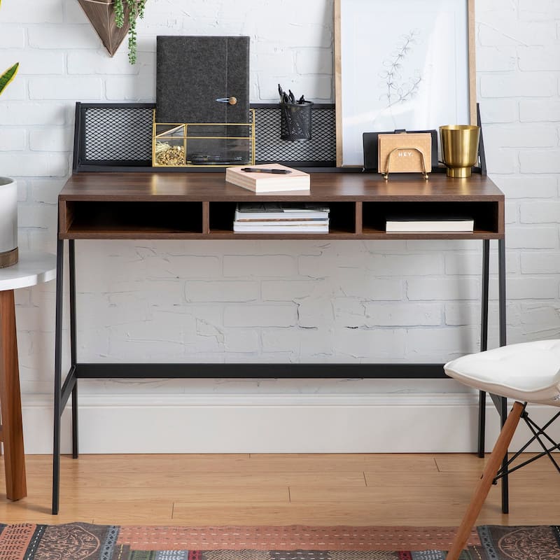 Middlebrook 42-inch Mesh Back Writing Desk - Dark Walnut