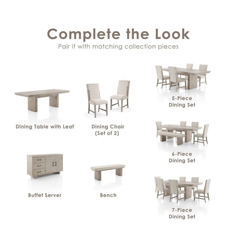 Furniture of America Yetaria Modern Farmhouse Natural Wood 3-Drawer Dining Server with Doors