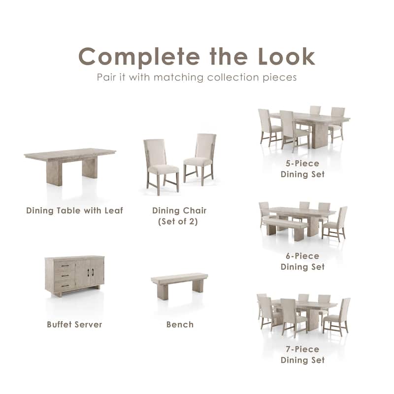 Furniture of America Yetaria Modern Farmhouse Natural Wood Upholstered Dining Chairs (Set of 2)