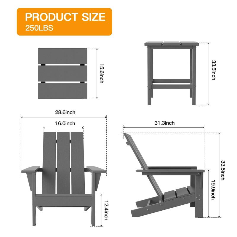 Kullavik 7-piece Adirondack Chair and Smokeless Fire Pit Table Set