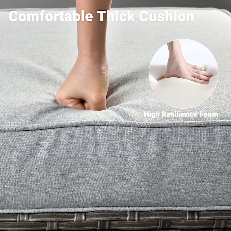 OVIOS 5-Piece Outdoor Wicker Patio Conversation Set