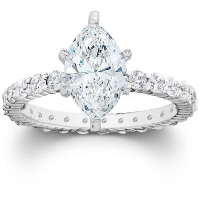 2 1/2Ct Marquise Lab Grown Diamond Engagement Eternity Ring
