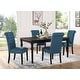 preview thumbnail 12 of 27, Roundhill Furniture Leviton Urban Style Wood Dark Wash Turned-Leg Dining Set: Table and 4 Chairs Blue