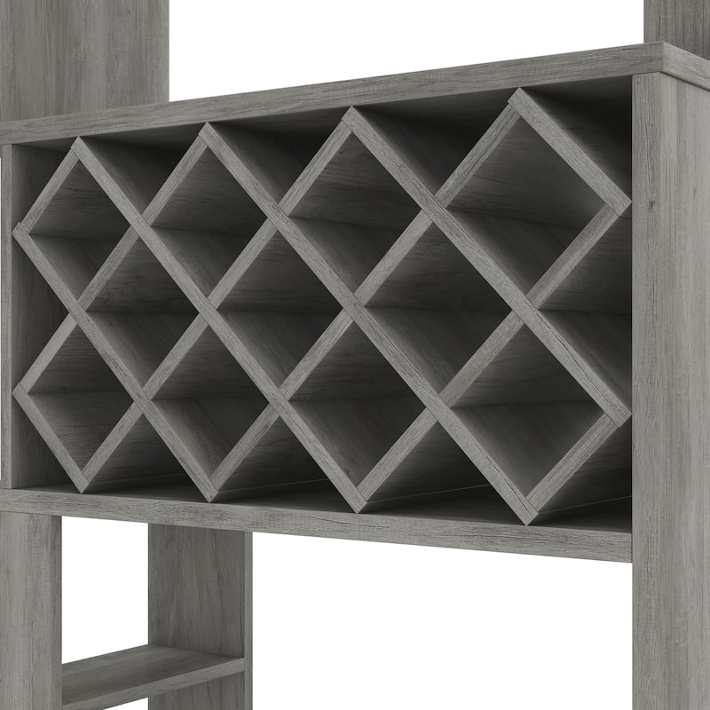 DH BASIC Contemporary Dual-Side Access Lattice 11-Bottle Wine Rack and Cabinet by Denhour