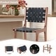 preview thumbnail 4 of 3, Woven Leather Bar Stool, Counter Height Bar Stools - Black