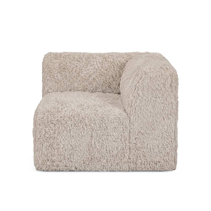 Furniture of America Ylena Modern 5-Piece Faux Fur Foam Modular Compressed Sectional Sofa