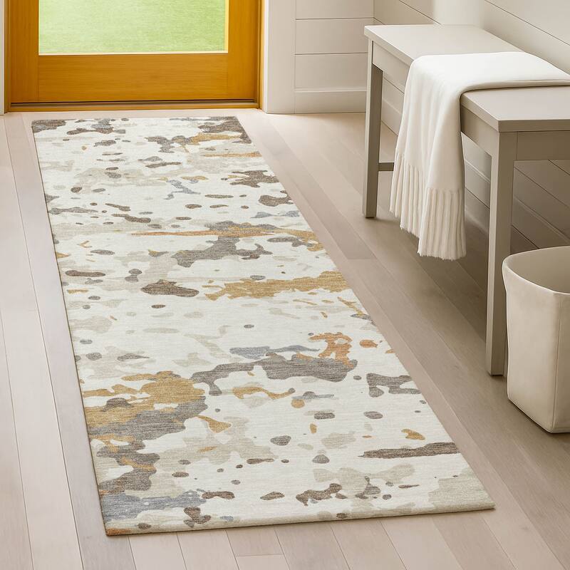 Machine Washable Indoor/ Outdoor Modern Calhan Chantille Rug