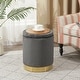 preview thumbnail 33 of 88, Adeco Round Storage Ottoman Footrest Stool Velvet Gold Plating Base