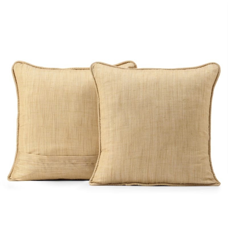 Exclusive Fabrics Faux Designer Shantung Faux Silk Cushion Cover (Set of 2)