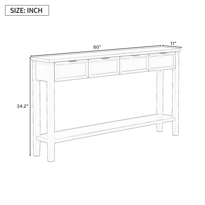 High-Quality Entryway Console Table with 4 Spacious Drawersm