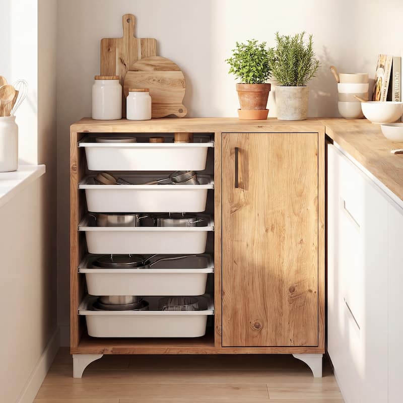 Gymax Buffet Cabinet Sideboard w/ Storage Coffee Bar Cabinet w/ 5