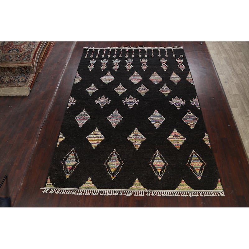 Geometric Moroccan Oriental Dining Room Area Rug Wool Hand-knotted - 8'9" x 11'9"
