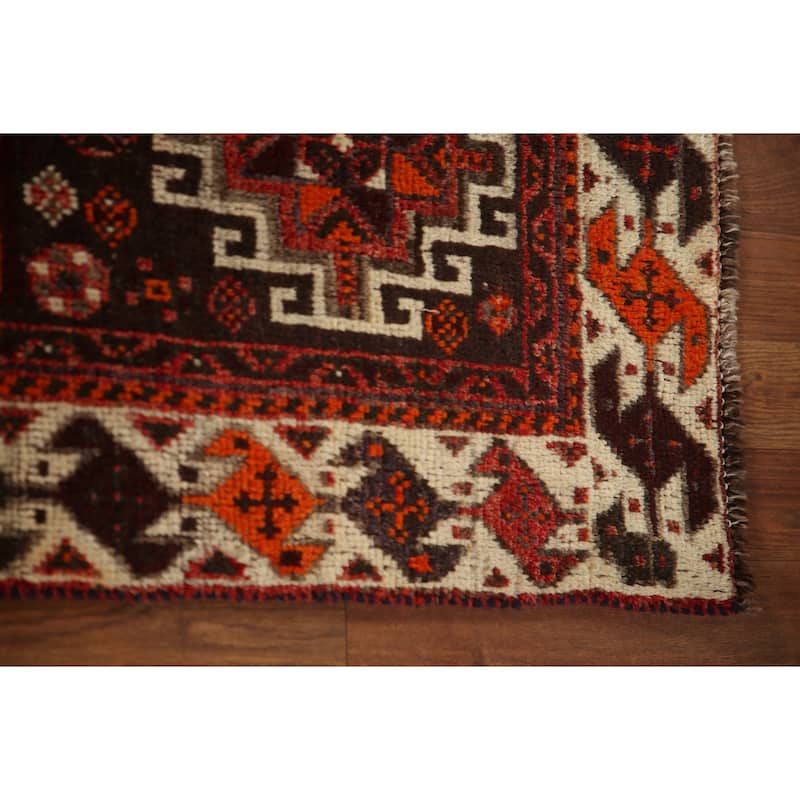 Qashqai Persian Vintage Area Rug Hand-Knotted Wool Carpet - 5'2"x 8'0"