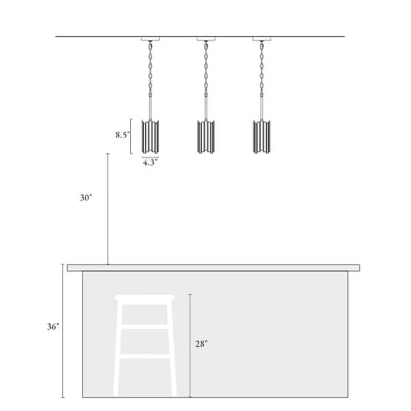 dimension image slide 0 of 3, Tifany Modern Gold 1-Light Mini Pendant Light for Kitchen Island Dining Room - 4.3'' D x 8.5'' H