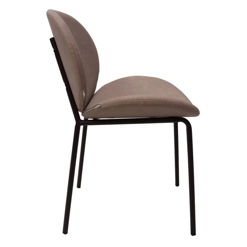 Leather Dining Side Chair with Powder-Coated Iron Legs Servos Series