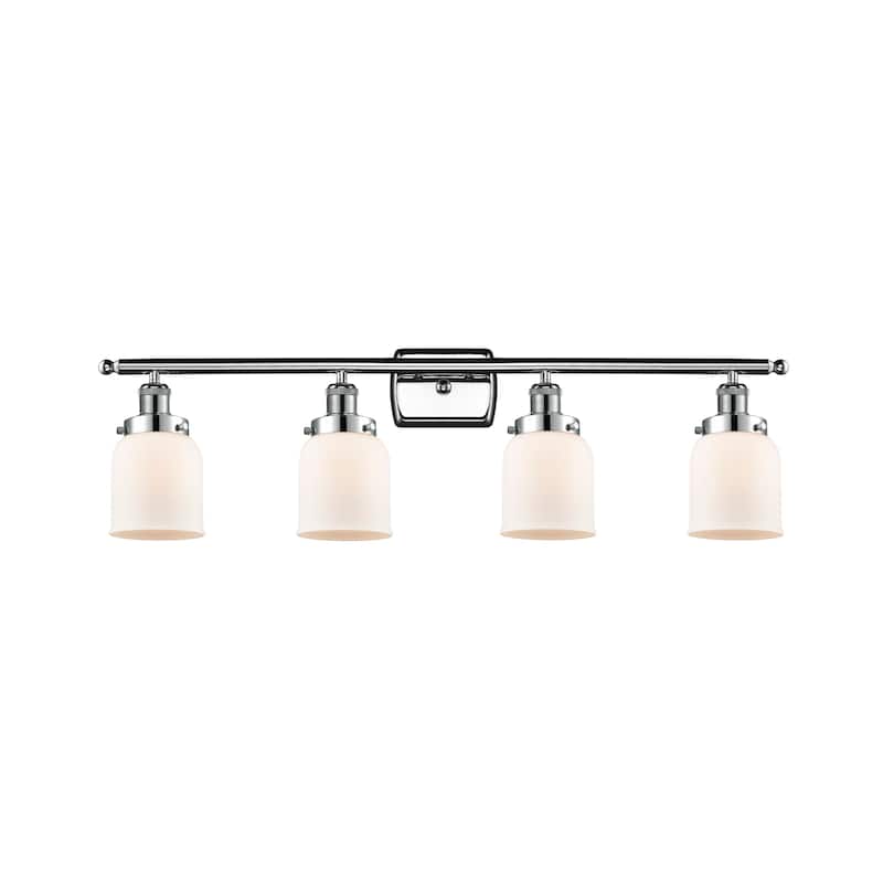 Innovations Lighting 916-4W-12-36 Bell Vanity Bell 4 Light 36" Wide - Polished Chrome / Matte White