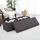 preview thumbnail 9 of 8, Foldable Tufted Linen Storage Ottoman Bench