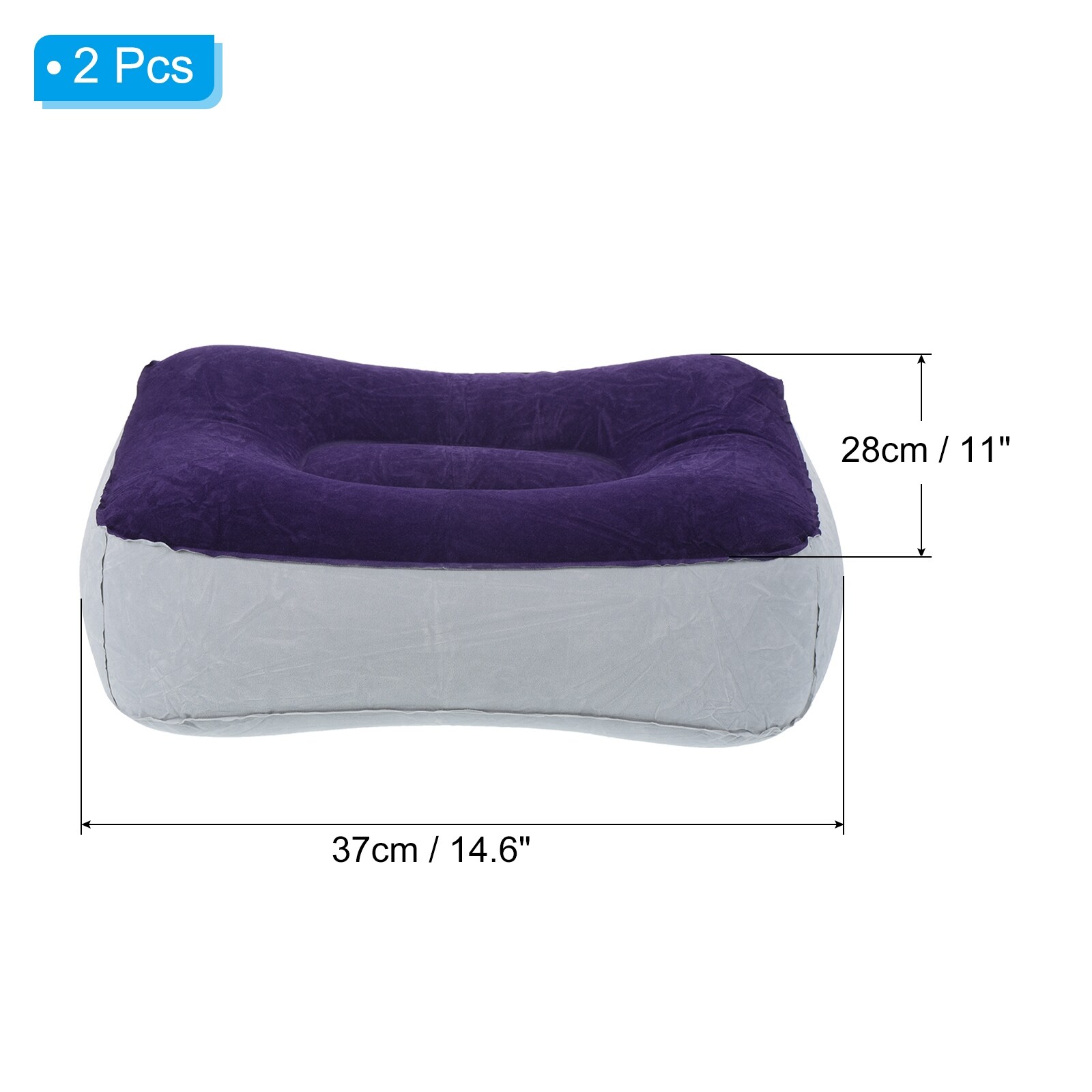 2pcs Travel Foot Rest Pillow, Inflatable Foot Rest Airplane