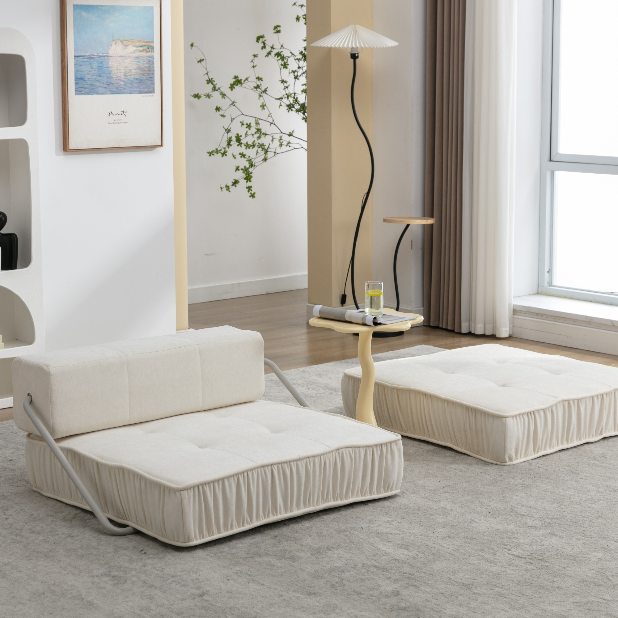 Convertible Armless Accent Chair DIY Sectional Sleeper Sofa Bed