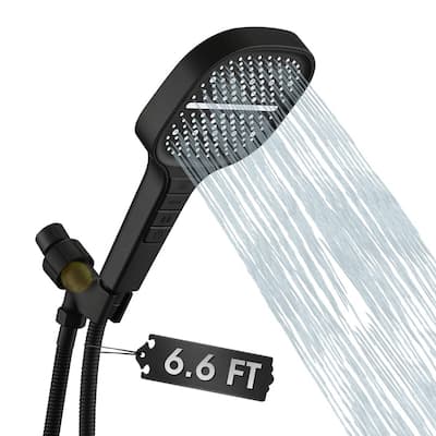 8 Setting Spray Square Handheld Shower Head with Upgrade Piano-Key Button
