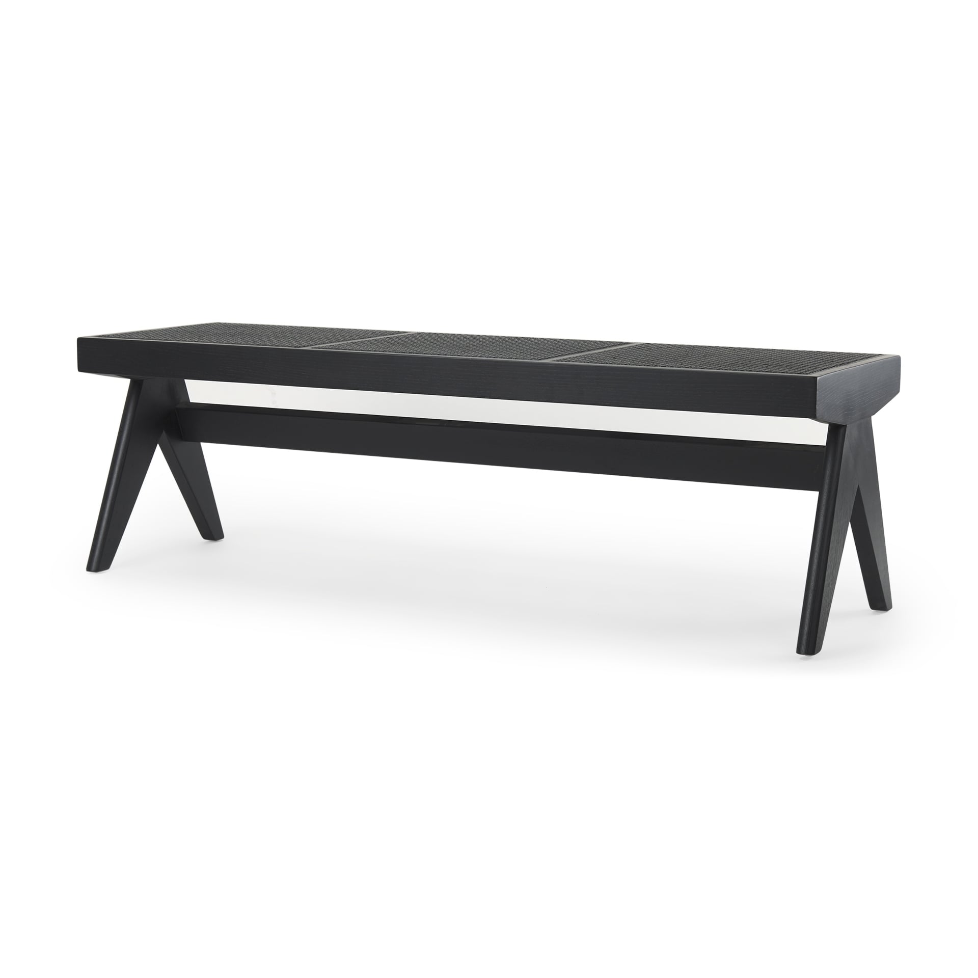 Arvin Black Solid Wood Accent Bench