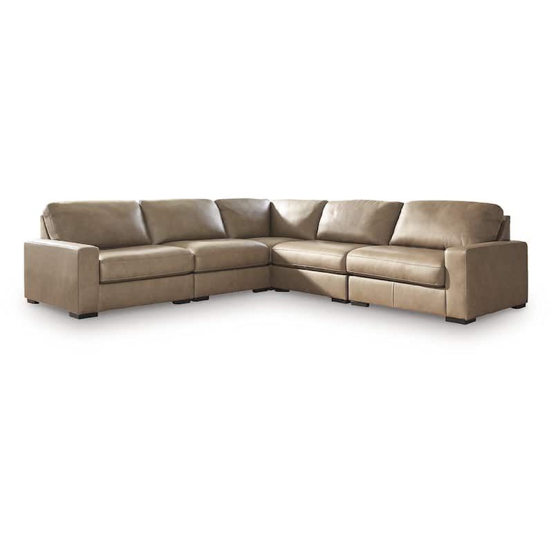 Signature Design by Ashley Veronella Brown 5-Piece Sectional - 130" W x 130" D x 39" H