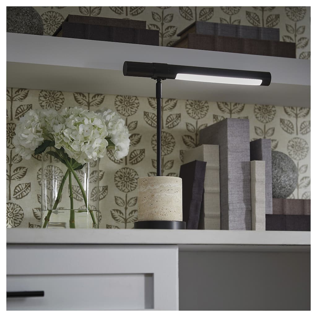 Signature Design by Ashley Vinmour Brown/Beige Desk Lamp - 15.63" W x 5.25" D x 17" H